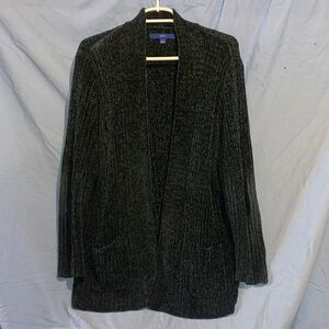 Women's Dark Green Ribbed Sweater